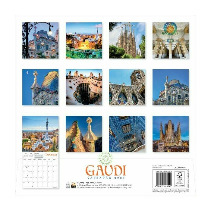 Calendrier Papier 2025 Architectures Antoni Gaudi