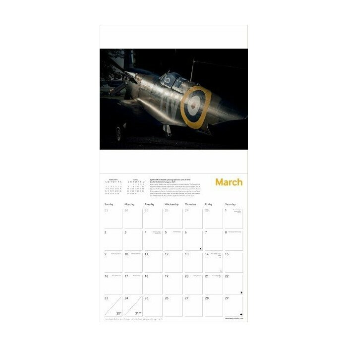 Calendrier 2025 Avions Spitfires Emblmatiques Militaires