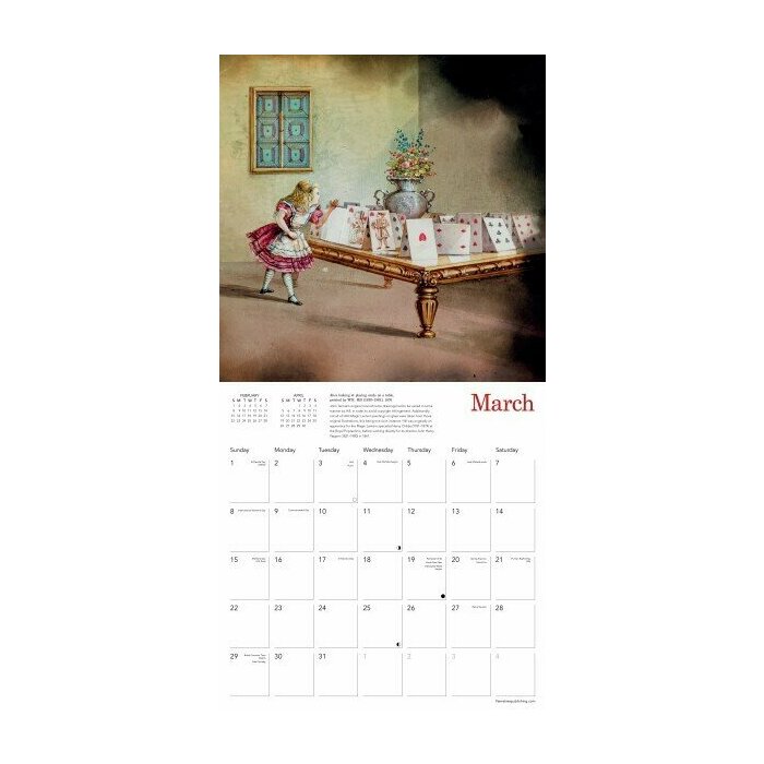 Calendrier 2025 Conte Alice aux Pays des Merveilles Lewis Caroll 