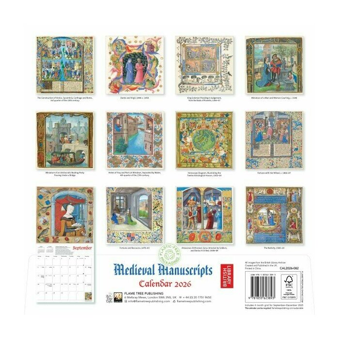 Calendrier 2026 Manuscrits Mdivaux Enluminures