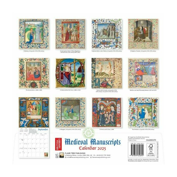 Calendrier Papier 2025 Manuscrits Mdivaux Enluminures