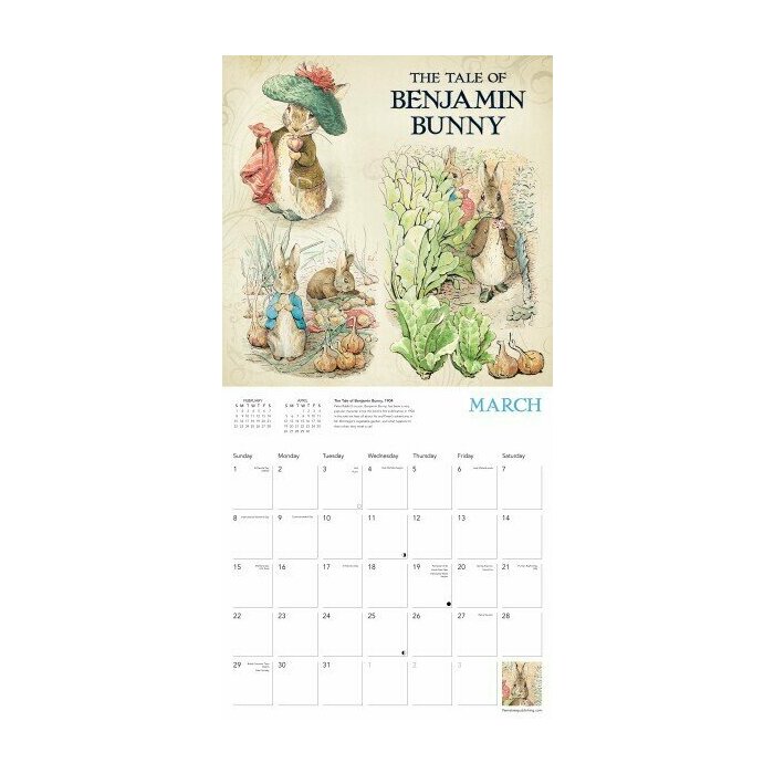 Calendrier 2025 Pierre le Lapin Beatrix Potter Conte