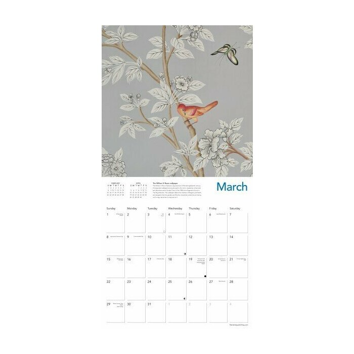Calendrier 2026 Art Chinois Dragons Oiseaux Pavillon Brighton