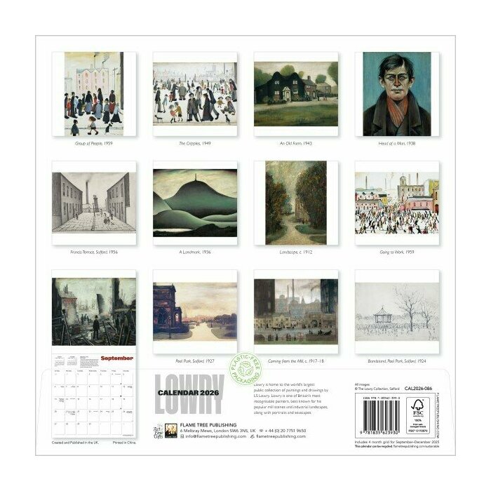 Calendrier Papier 2025 LS Lowry Paysages Urbains