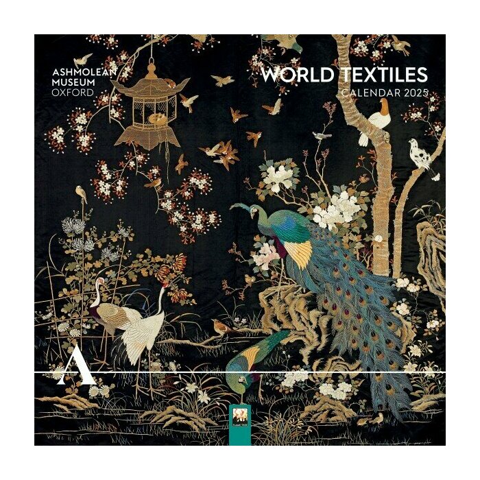 Calendrier Mural 2025 Art Japonais Textile Tissu Paon