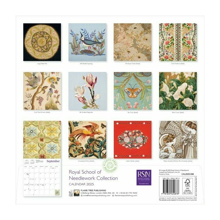 Calendrier Papier 2025 Broderie d'Art à la Main 