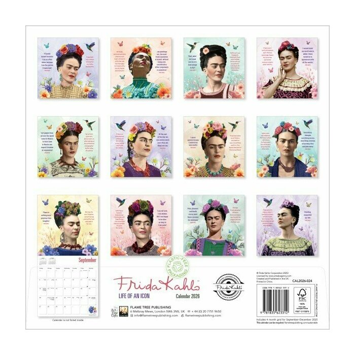 Calendrier Papier 2025 Pour l'Amour de Frida Kahlo Portraits