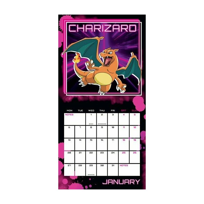 Calendrier 2025 Pokémon Pikachu Dracofeu