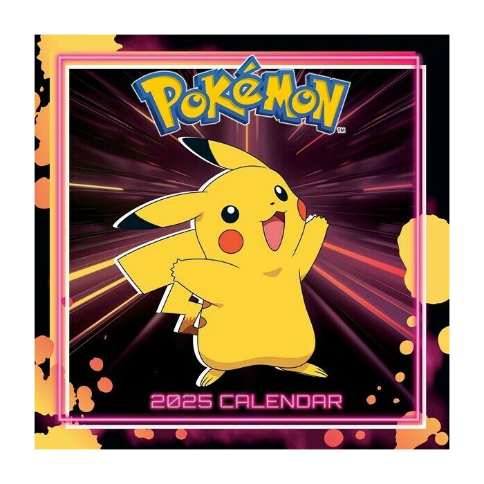 Calendrier Mural 2025 Pokémon Pikachu Dracofeu