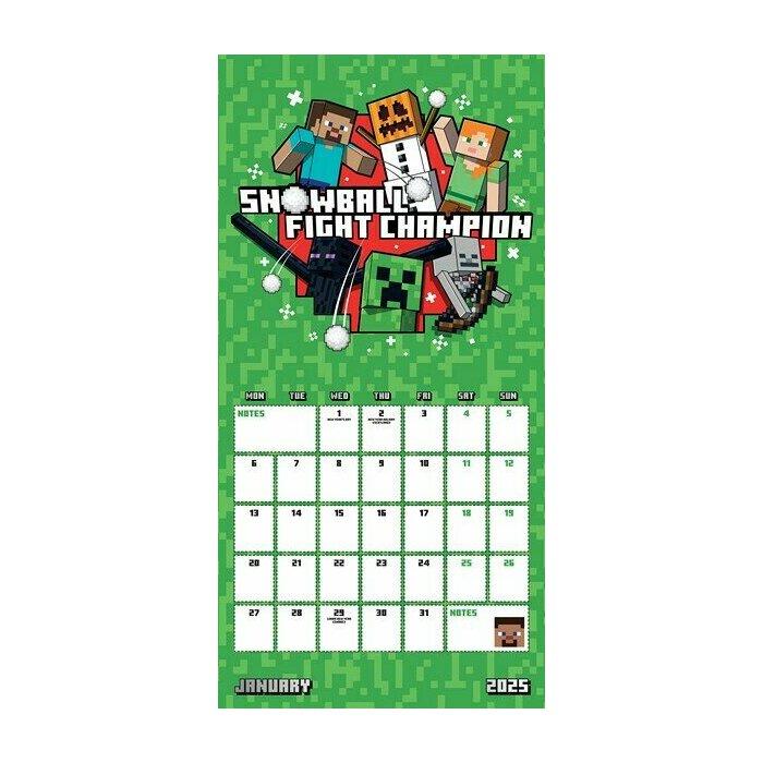 Calendrier 2025 Minecraft Creepers
