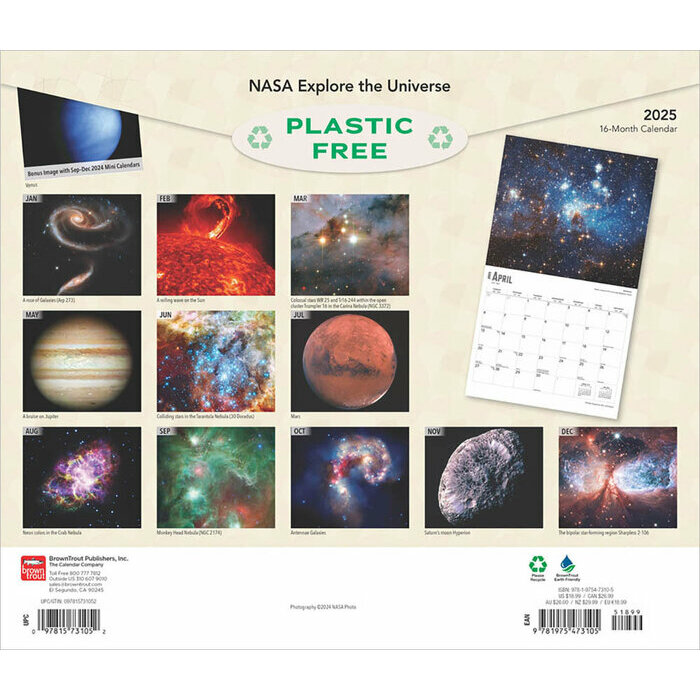 Calendrier Papier 2025 Exploration de l'Univers NASA