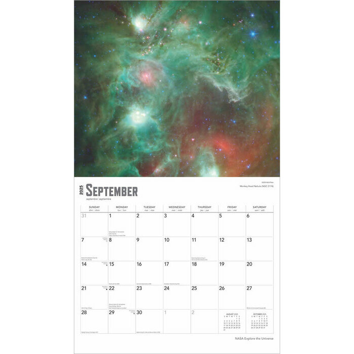 Calendrier 2025 Exploration de l'Univers NASA