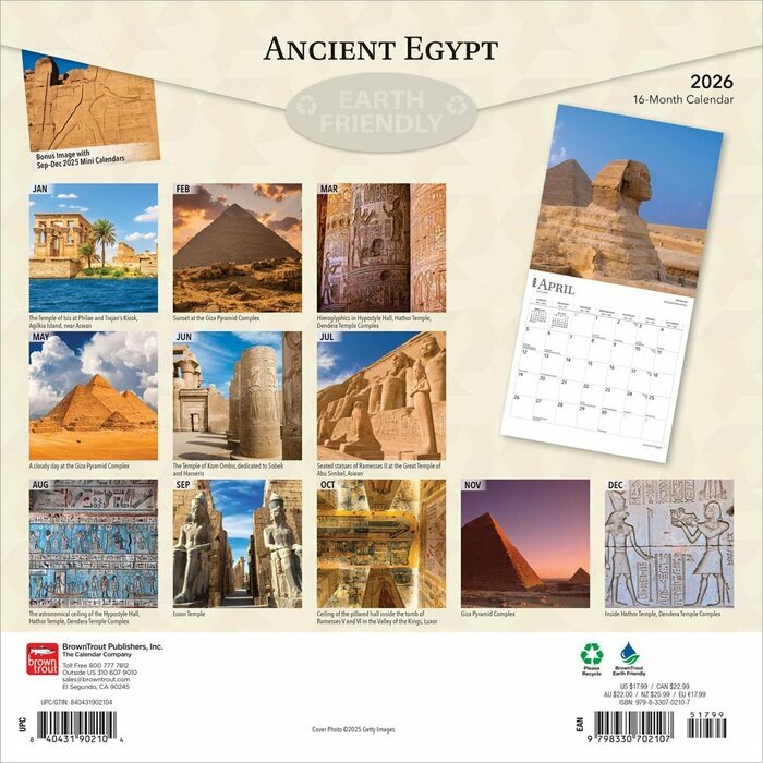 Calendrier 2026 Egypte Ancienne Pyramides