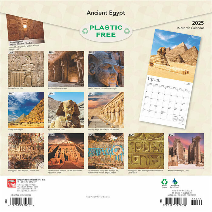 Calendrier Papier 2025 Egypte Ancienne Pyramides