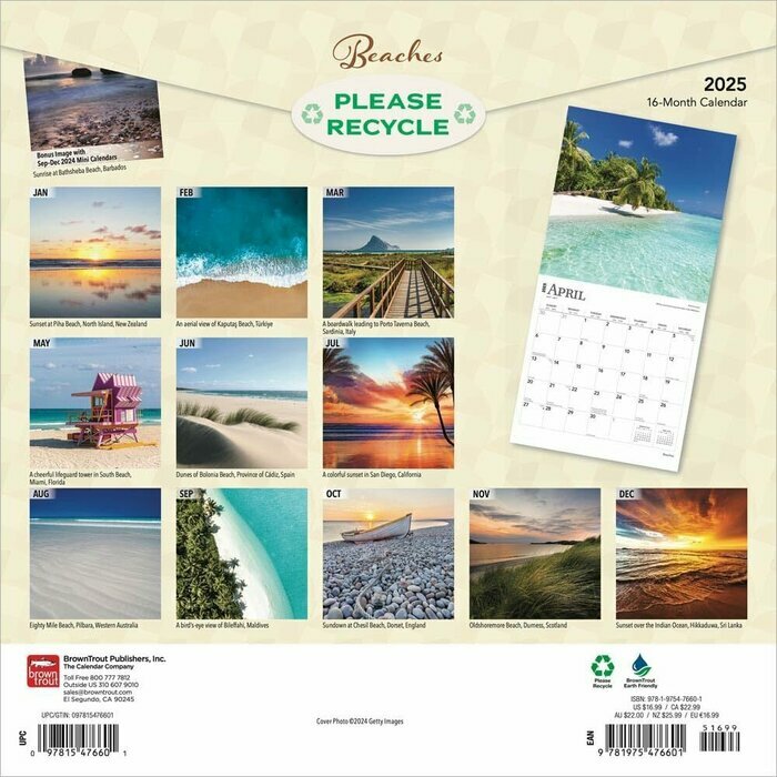 Calendrier Papier 2025 Bali Ile Indonésienne Balinais