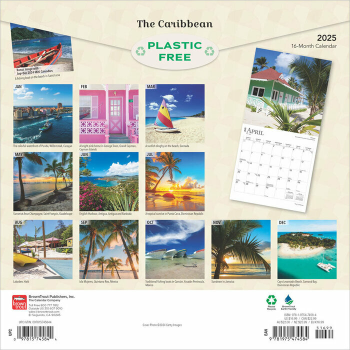 Calendrier Papier 2025 Caraïbes Plages de Rêve