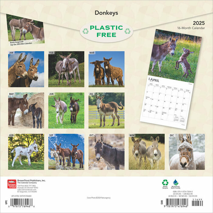 Calendrier Papier 2025 Âne Baudets du Poitou