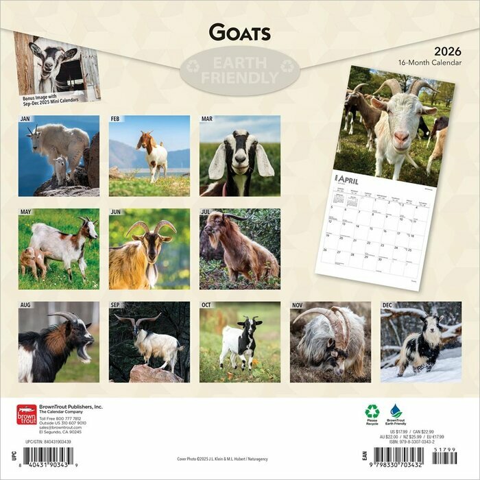 Calendrier 2026 Chèvres Boucs Chevreaux