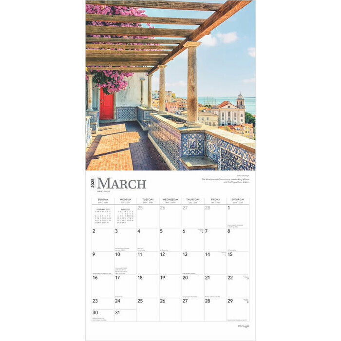Calendrier 2025 Portugal Lisbonne Algarve
