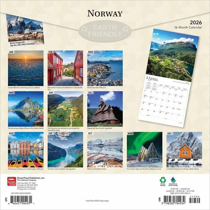 Calendrier 2026 Norvège Iles Lofoten