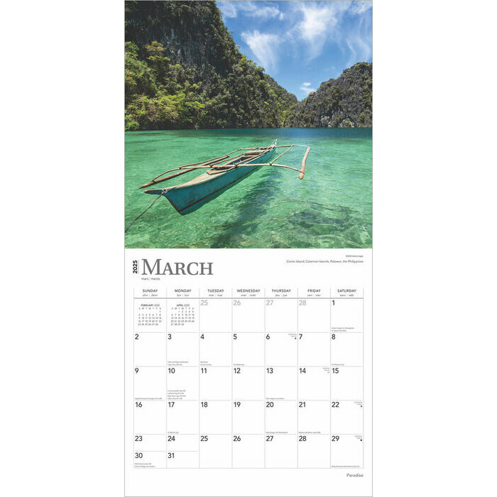 Calendrier 2025 Paradis sur Terre Iles de Rêves