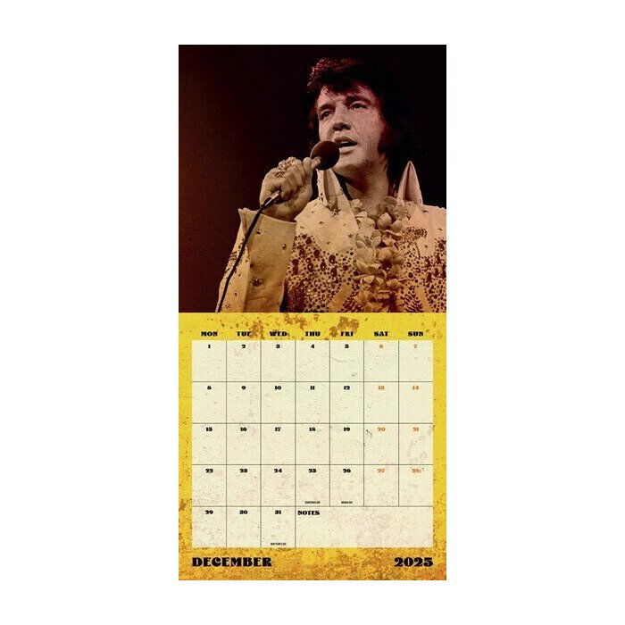 Calendrier 2025 Icne Rock Elvis Presley