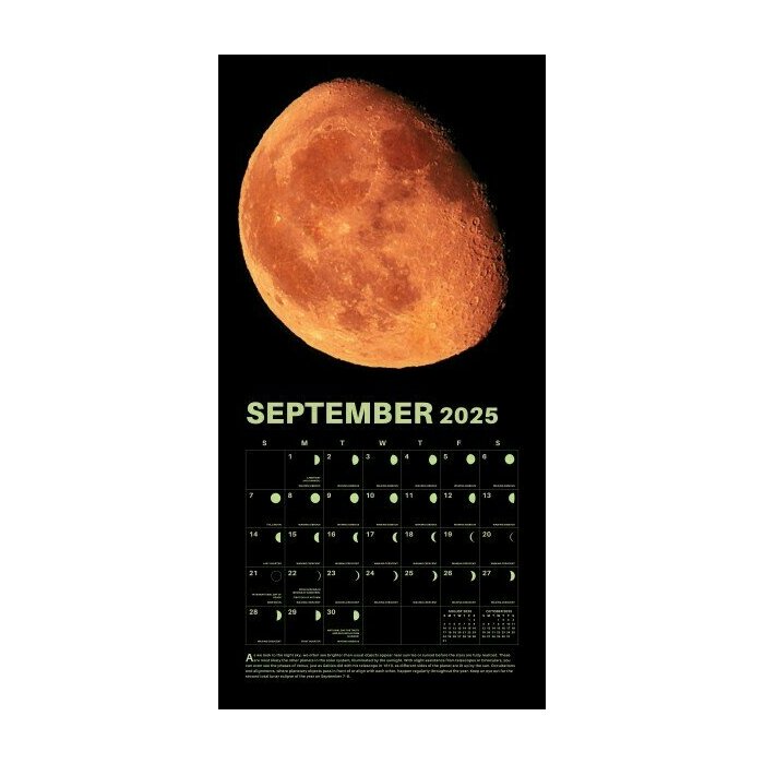 Calendrier Papier 2025 Lunaire Pleine Lune Luminescente