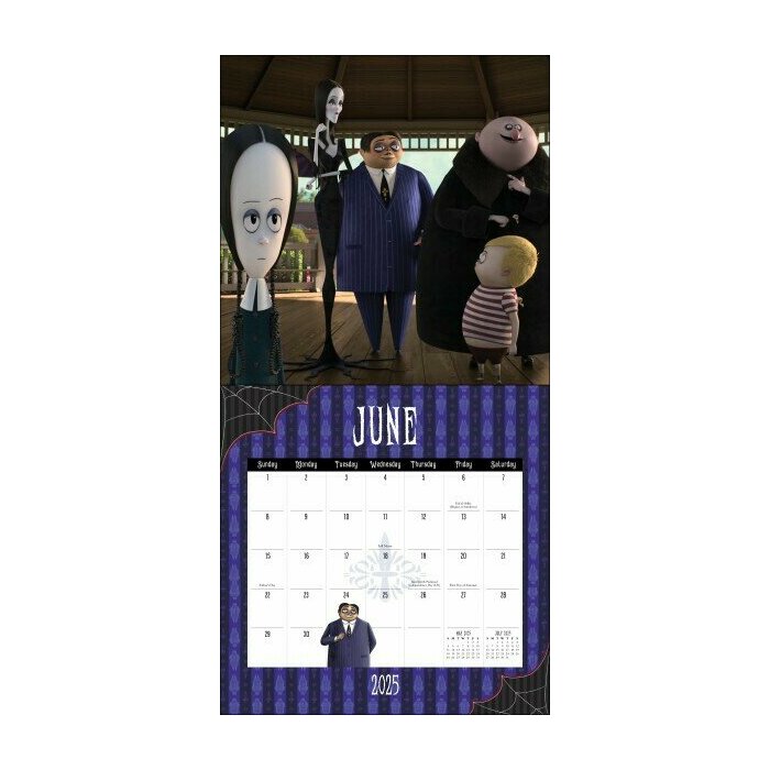 Calendrier Papier 2025 Famille Addams Mercredi La Chose