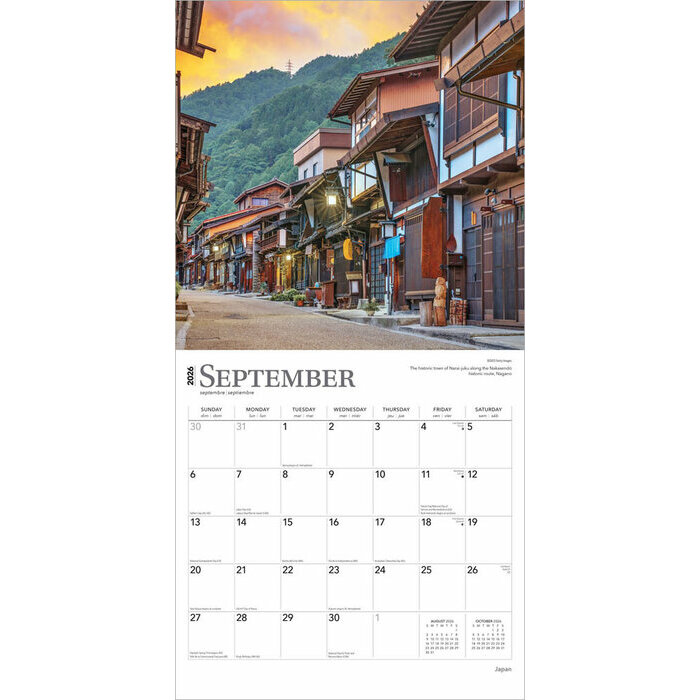 Calendrier Papier 2026 Japon Tokyo Asie