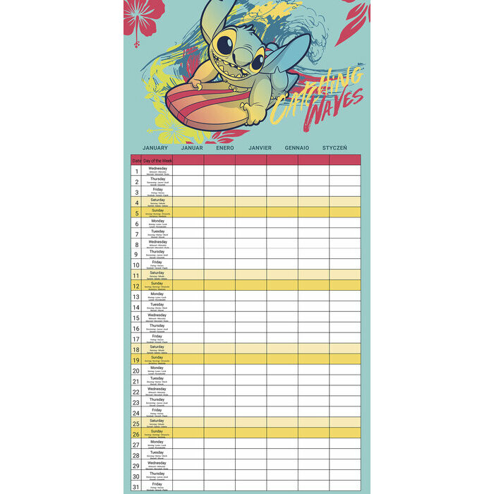 Calendrier Familial 2025 Stitch Disney