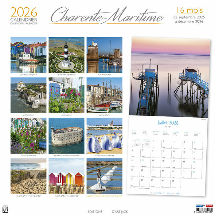 Calendrier Papier 2026 Charente Maritime Rose Trémiere