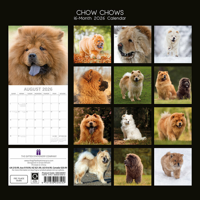 Calendrier  2026 Chow chow