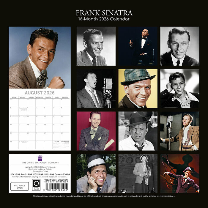 Calendrier mural 2026 Frank Sinatra Chanteur 