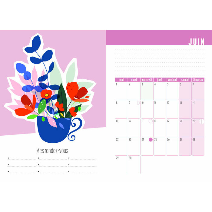 Agenda 2026 Dessins Fleurs papier