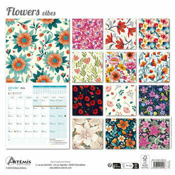 Calendrier 2026 Dessins Fleurs Illustrations