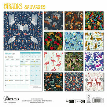 Calendrier 2026 Paradis Sauvages Animaux
