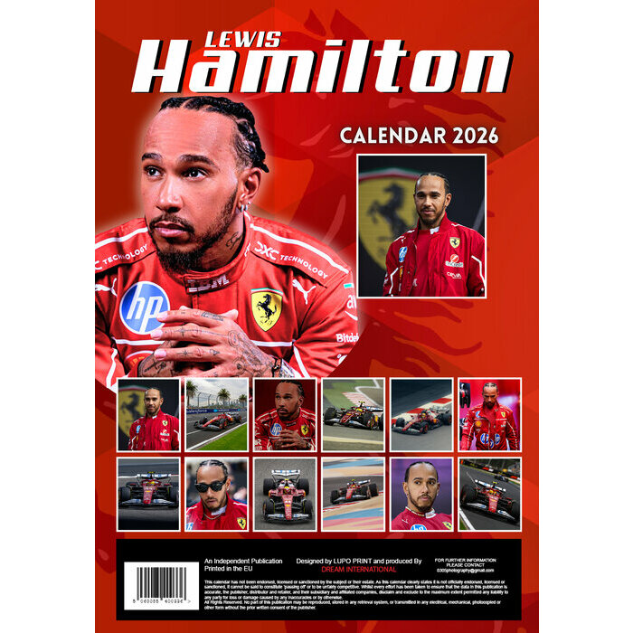 Calendrier 2026 mural Lewis Hamilton Formule 1 Format A3