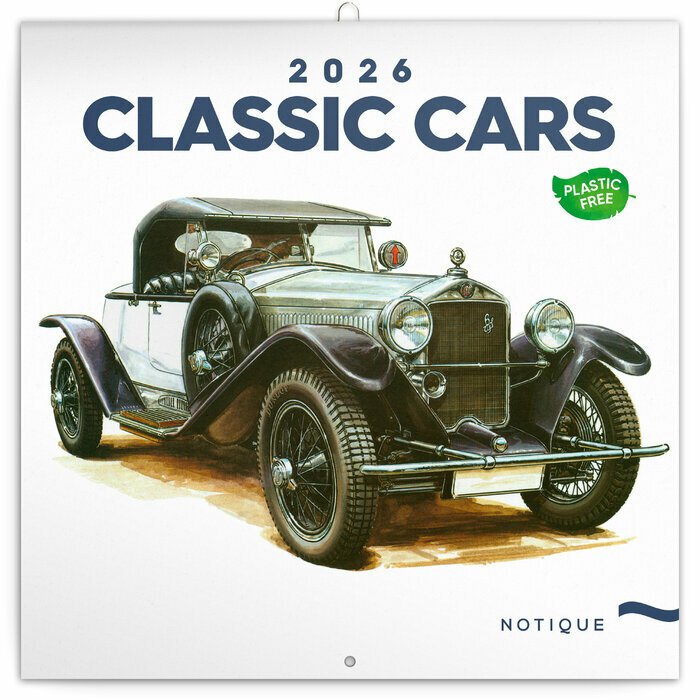 Calendrier 2026 Dessins Art Voitures de Collection