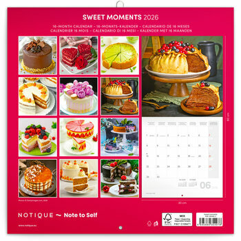 Calendrier 2026 Gâteaux Douceurs Sucrées