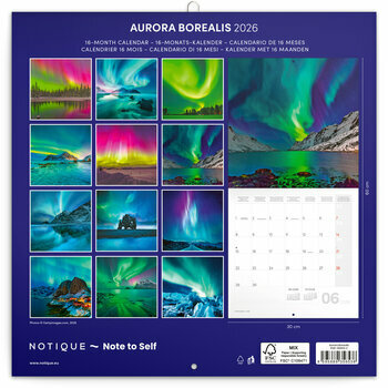 Calendrier 2026 Aurores Boréales Célestes