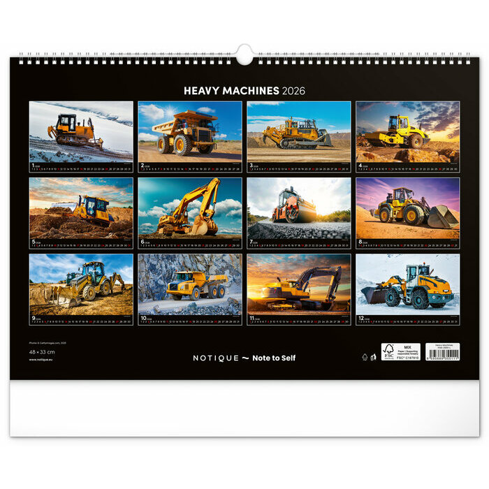 Maxi Calendrier papier 2026 Gros Engins Chantiers
