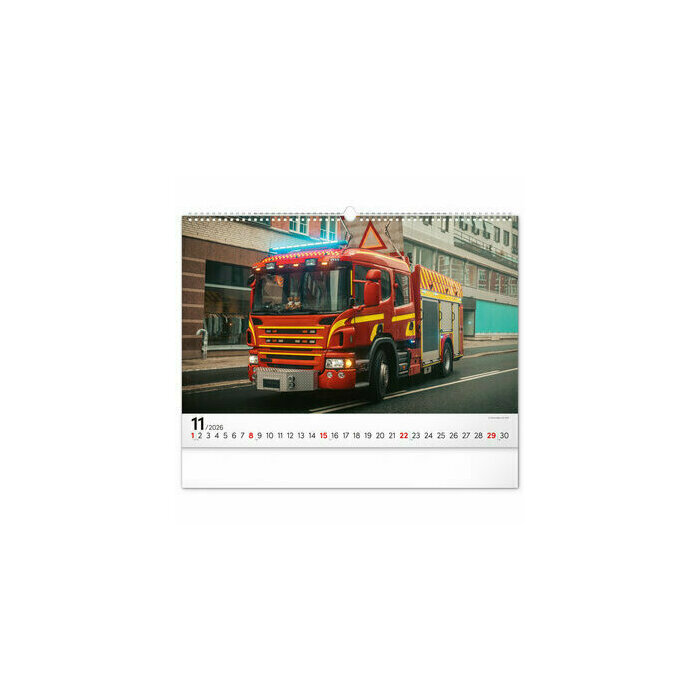 Maxi Calendrier papier spirale 2026 Camions de Pompiers