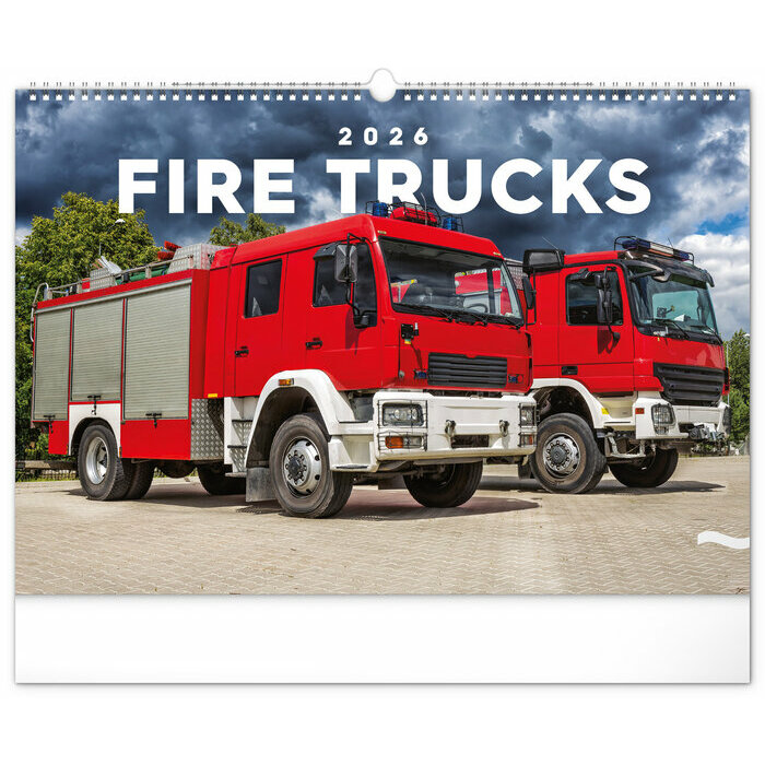 Maxi Calendrier 2026 mural Camions de Pompiers
