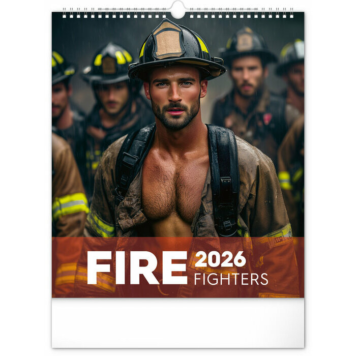 Calendrier mural 2026 Homme Sexy Torses Pompiers