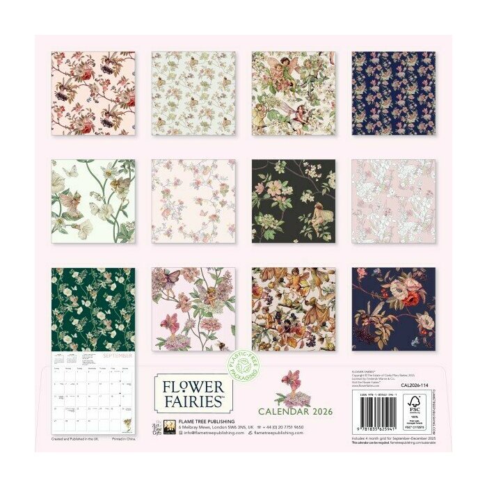 Calendrier Mural 2026 Fées et Fleurs