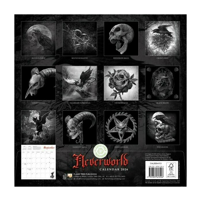 Calendrier mural 2026 Neverworld Alchemy England