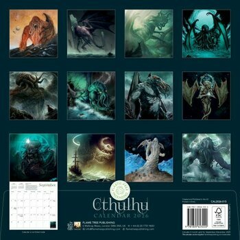 Calendrier 2026 Monstres Cthulhu Lovecraft