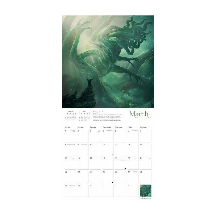 Calendrier 2026 Monstres Cthulhu Lovecraft