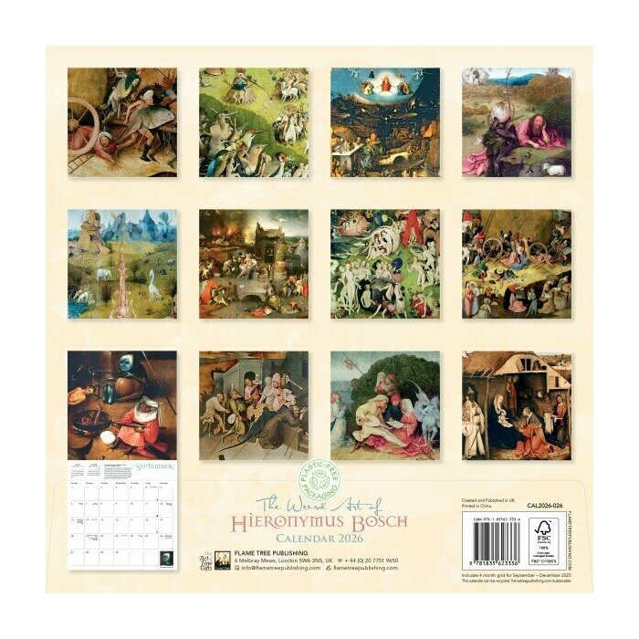 Calendrier mural 2026 Artiste Hieronymus Bosch