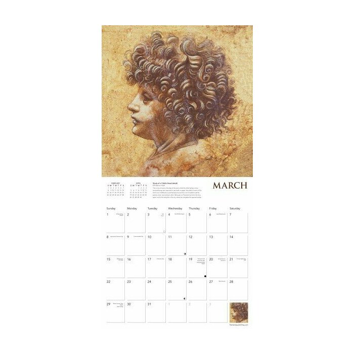 Calendrier Papier 2026 Art et Architecture Leonard de Vinci